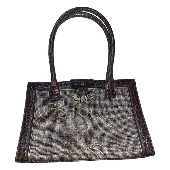 Vintage Liz Claiborne Wool Blend Tweed Embroidered Micro Shoulder Bag - Picture 1 of 6